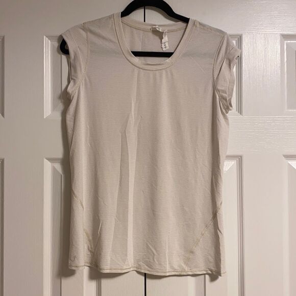 Lululemon Muscle Tank Top - Ivory w/ Dotted Lines - Picture 1 of 7
